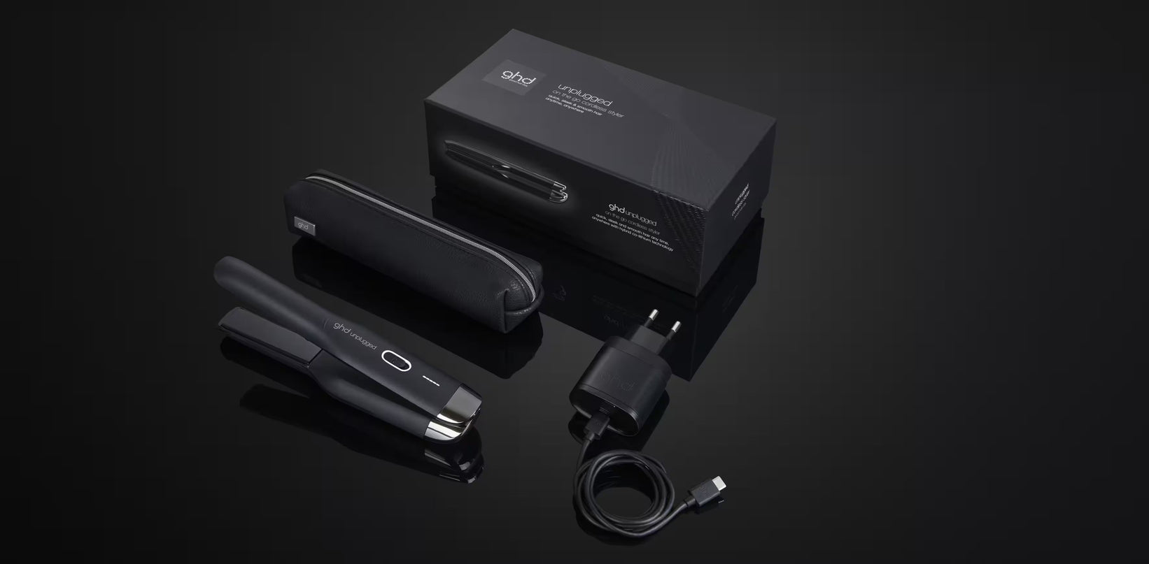LISSEUR GHD UNPLUGGED NOIR MAT (PLAQUES 22mm)