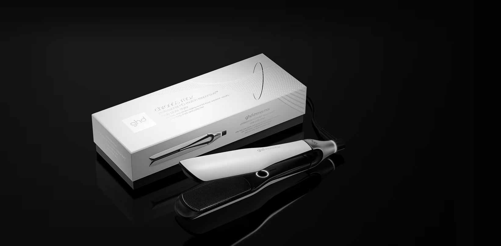 LISSEUR GHD CHRONOS MAX BLANC À PLAQUES LARGES (PLAQUES 43mm)