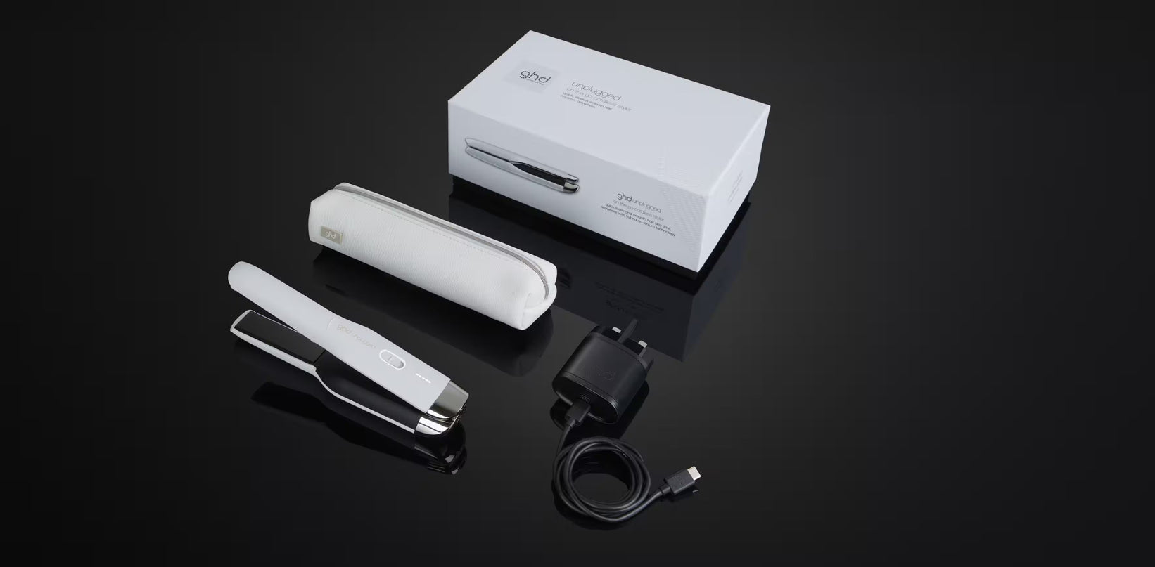 LISSEUR GHD UNPLUGGED BLANC MAT (PLAQUES 22mm)